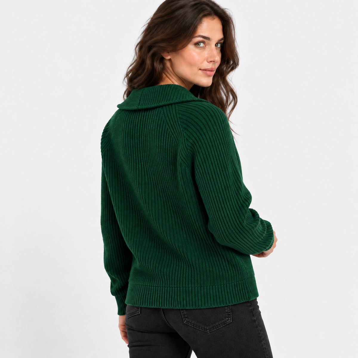 NAJAS | Women’s Knitted Sweater Jacket Warm Striped Casual Outerwear