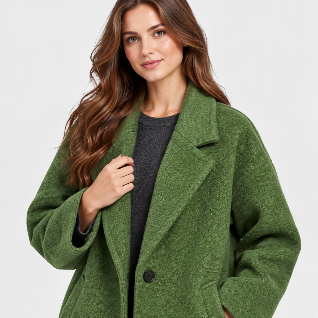 NAJAS | Women’s Long Wool Style Overcoat Lapel Winter Coat