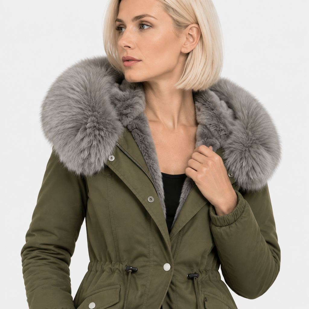 NAJAS | Women's Plush Hooded Jacket Drawstring Warm Winter Outerwear