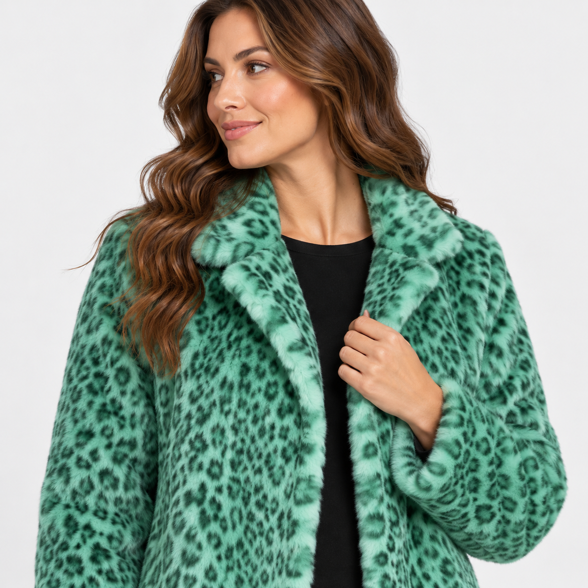 NAJAS | Women’s Leopard Print Coat Soft Plush Casual Fall Jacket
