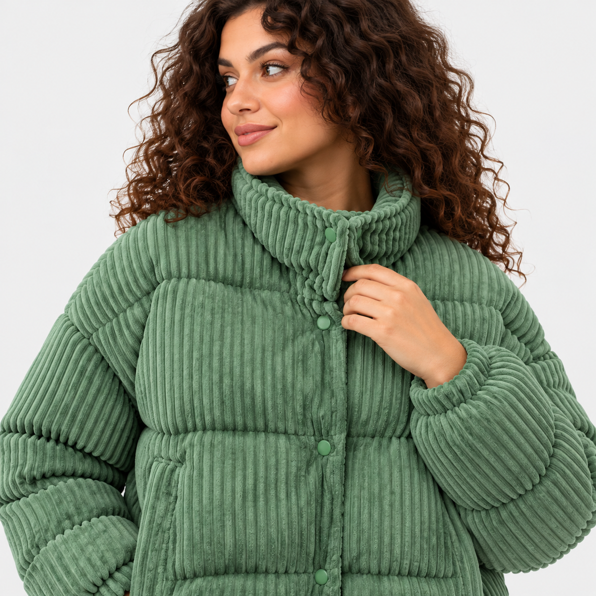 NAJAS | Women's Corduroy Puffer Jacket with Padded Lining