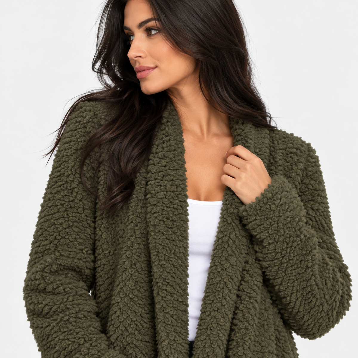 NAJAS | Women's Cotton Blend Hooded Cardigan Jacket with Loose Fit