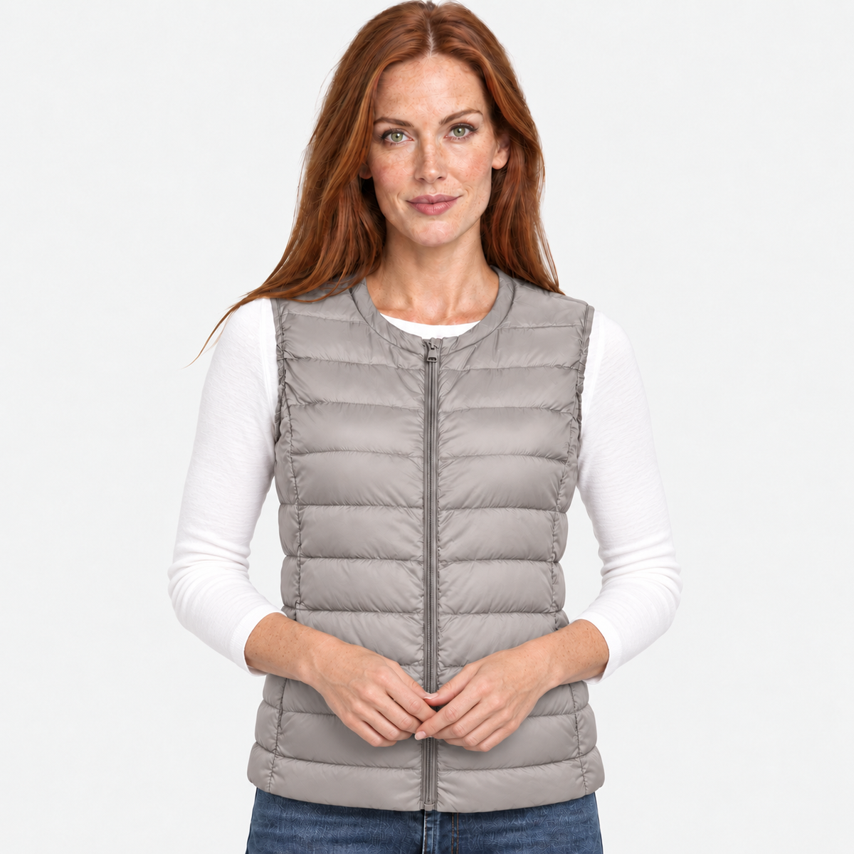 NAJAS | Women’s Down Vest Collarless Lightweight Fall Winter Outerwear