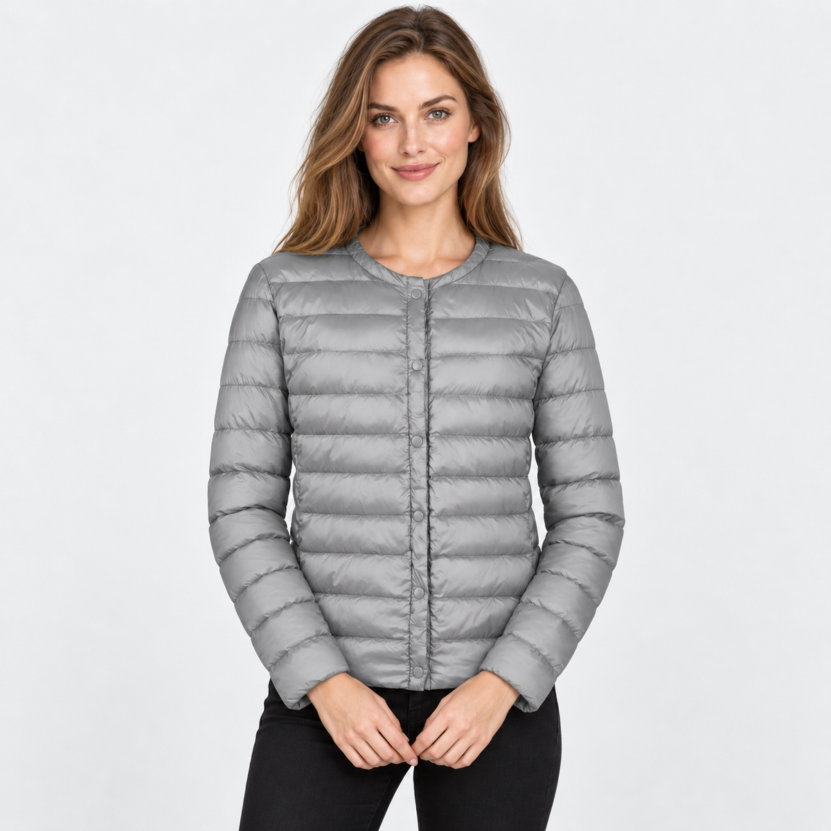 NAJAS | Women’s Down Jacket Lightweight Short Collarless Winter Coat