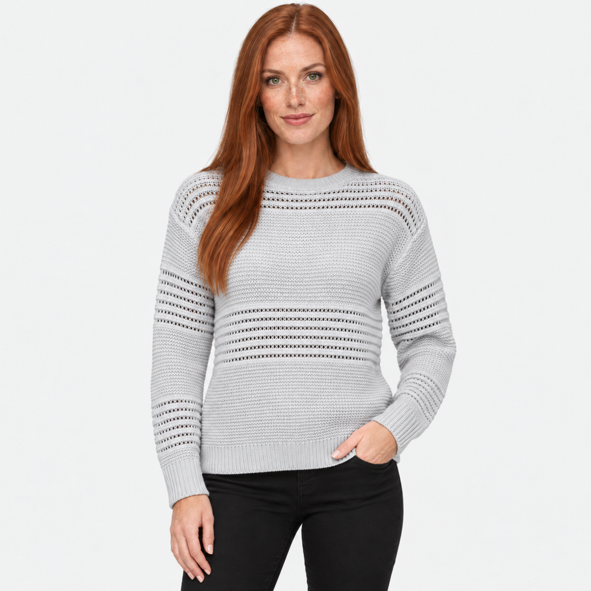 NAJAS | Women’s Long Sleeve Knit Sweater Minimalist Casual Top