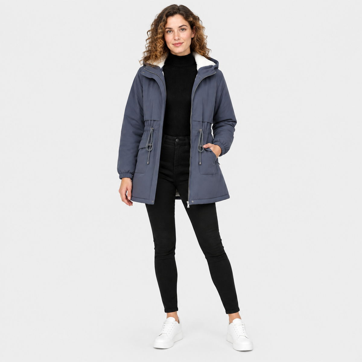 NAJAS | Women’s Fleece Lined Trench Coat Mid Length Winter Jacket