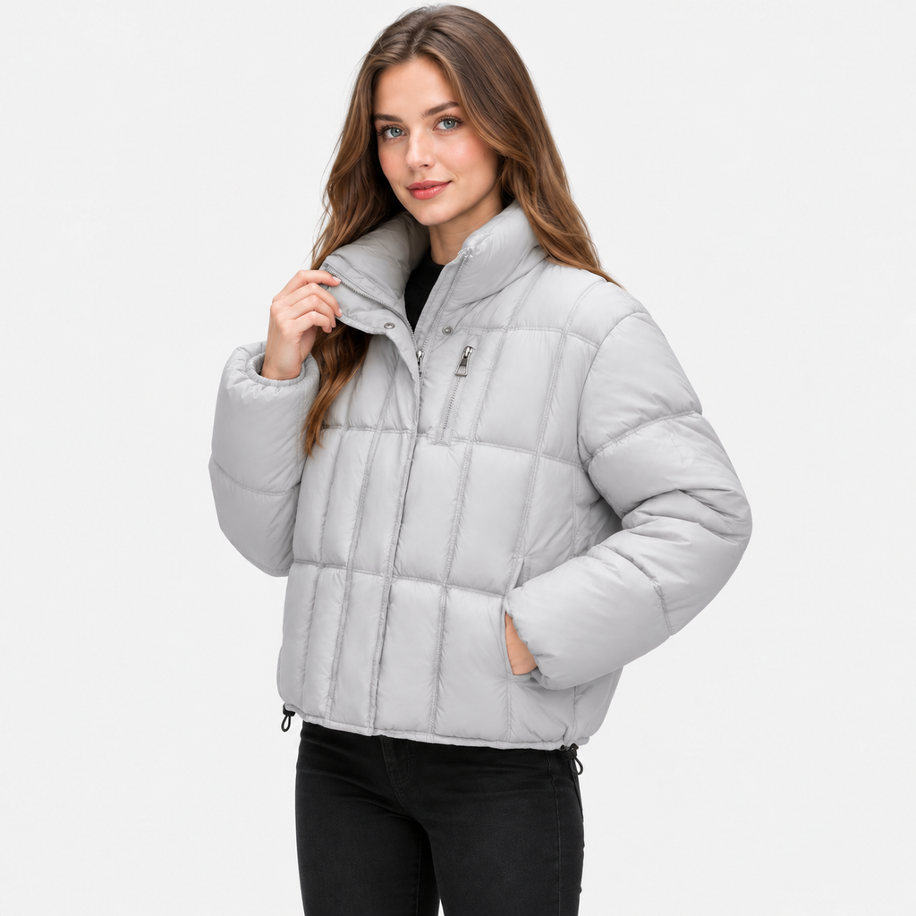 NAJAS | Women’s Loose Fit Puffer Coat Pocket Detail Casual Jacket