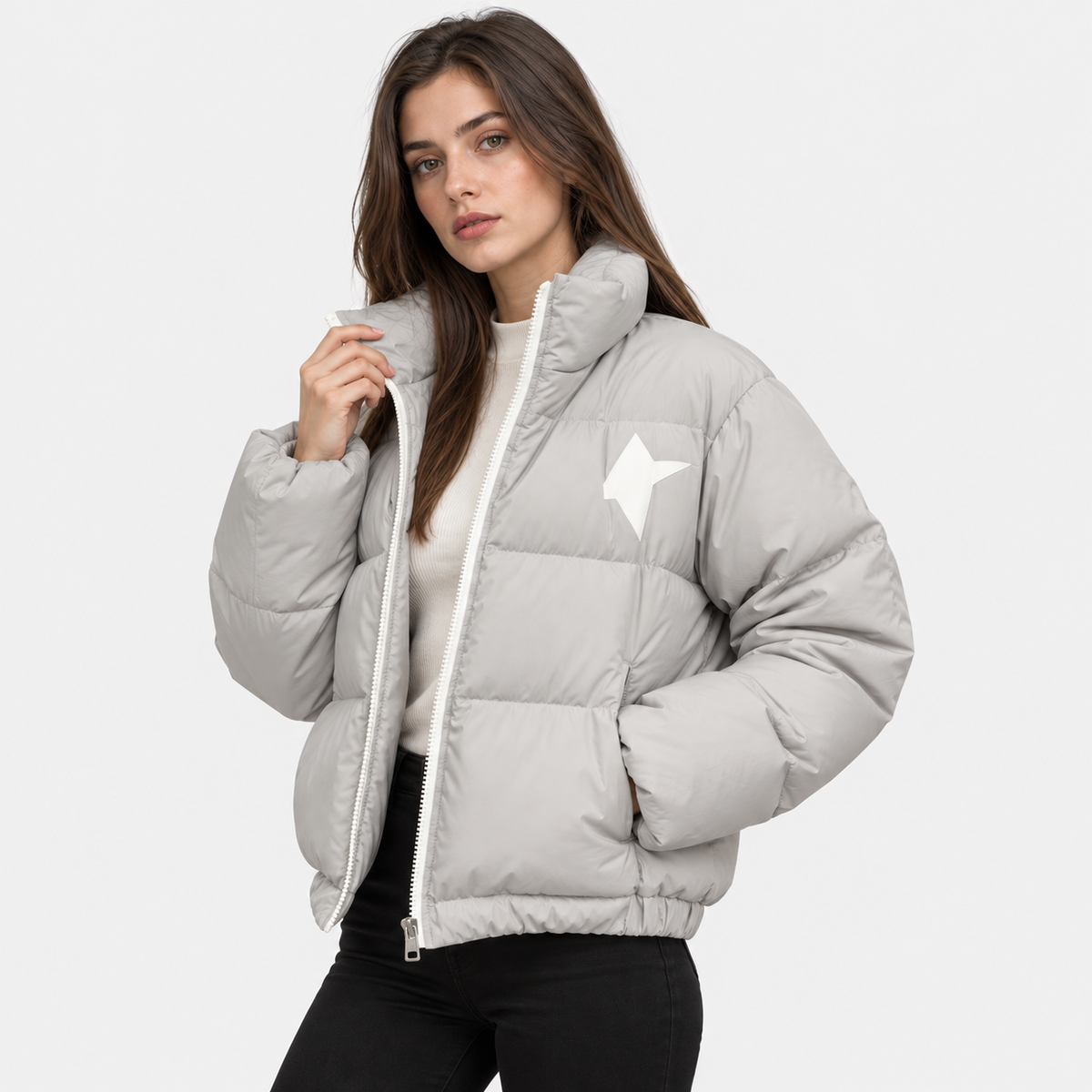 NAJAS | Women's Printed Puffer Jacket Thick Warm Loose Fit Winter Coat