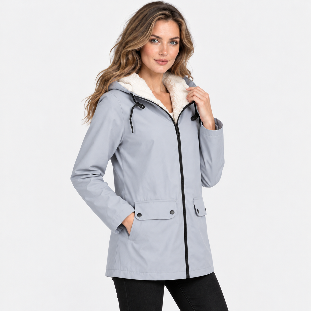 NAJAS | Women's Fleece Lined Hooded Jacket Windproof Winter Outerwear