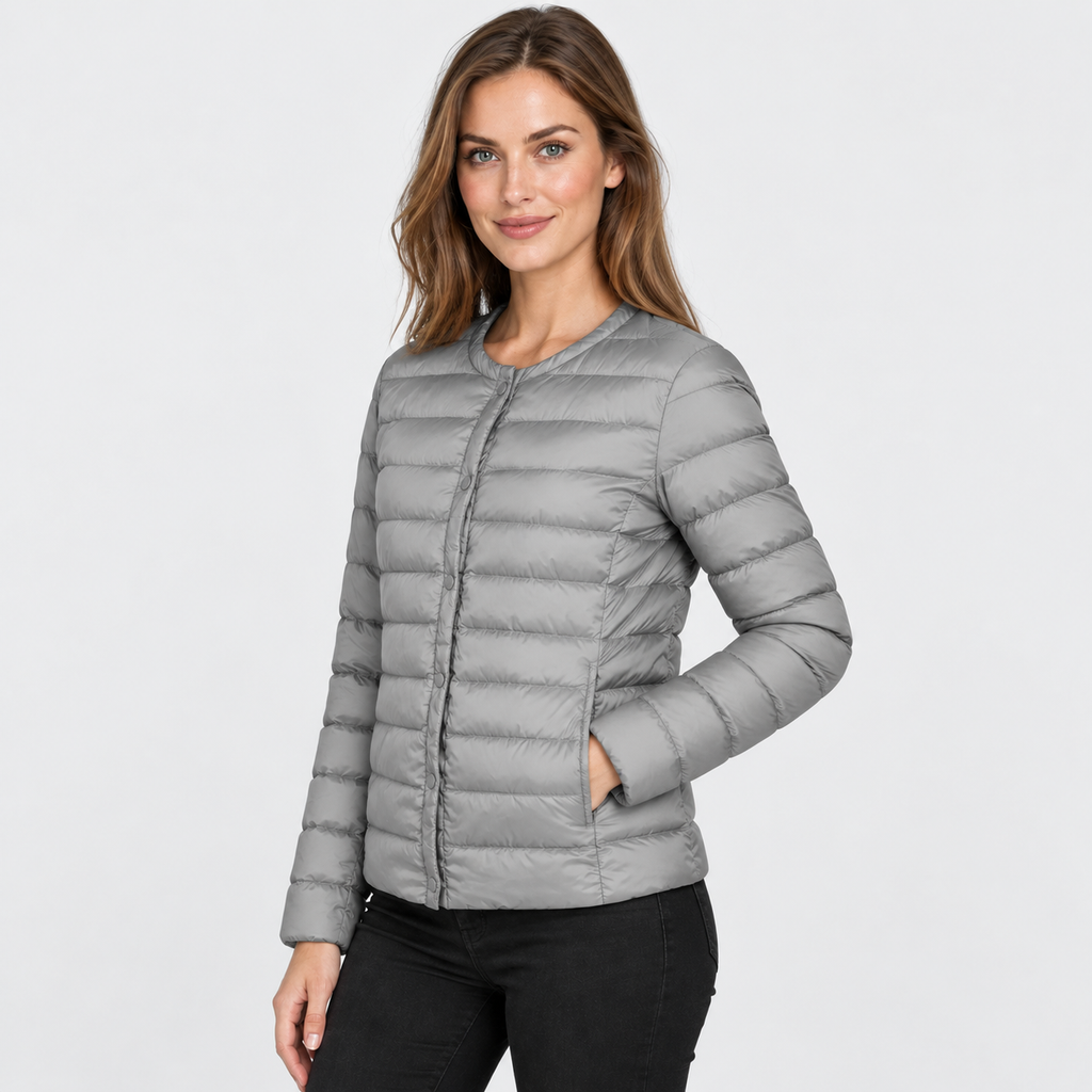 NAJAS | Women’s Down Jacket Lightweight Short Collarless Winter Coat