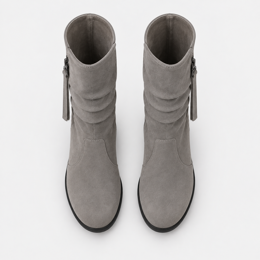 NAJAS | Women’s Suede Chelsea Boots Wedge Heel Waterproof Platform Shoes