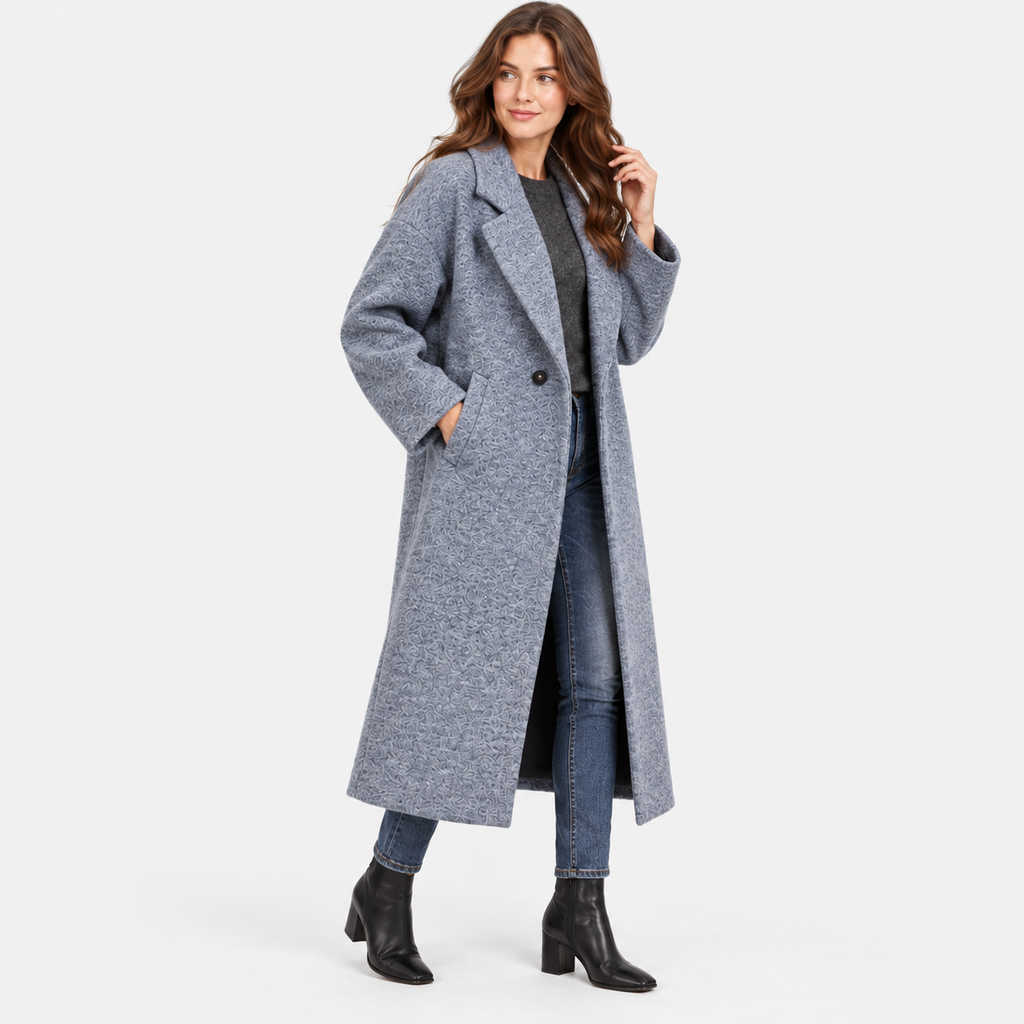 NAJAS | Women’s Long Wool Style Overcoat Lapel Winter Coat