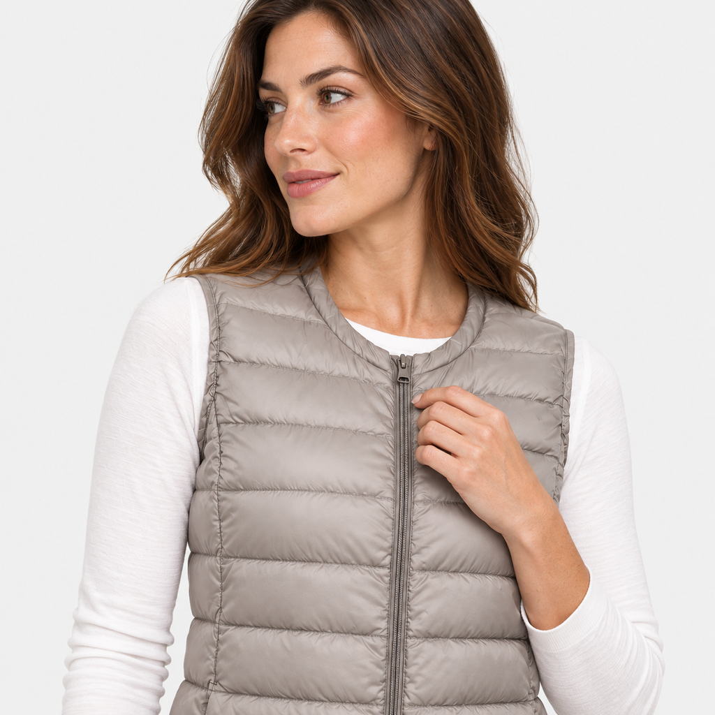 NAJAS | Women’s Down Vest Collarless Lightweight Fall Winter Outerwear
