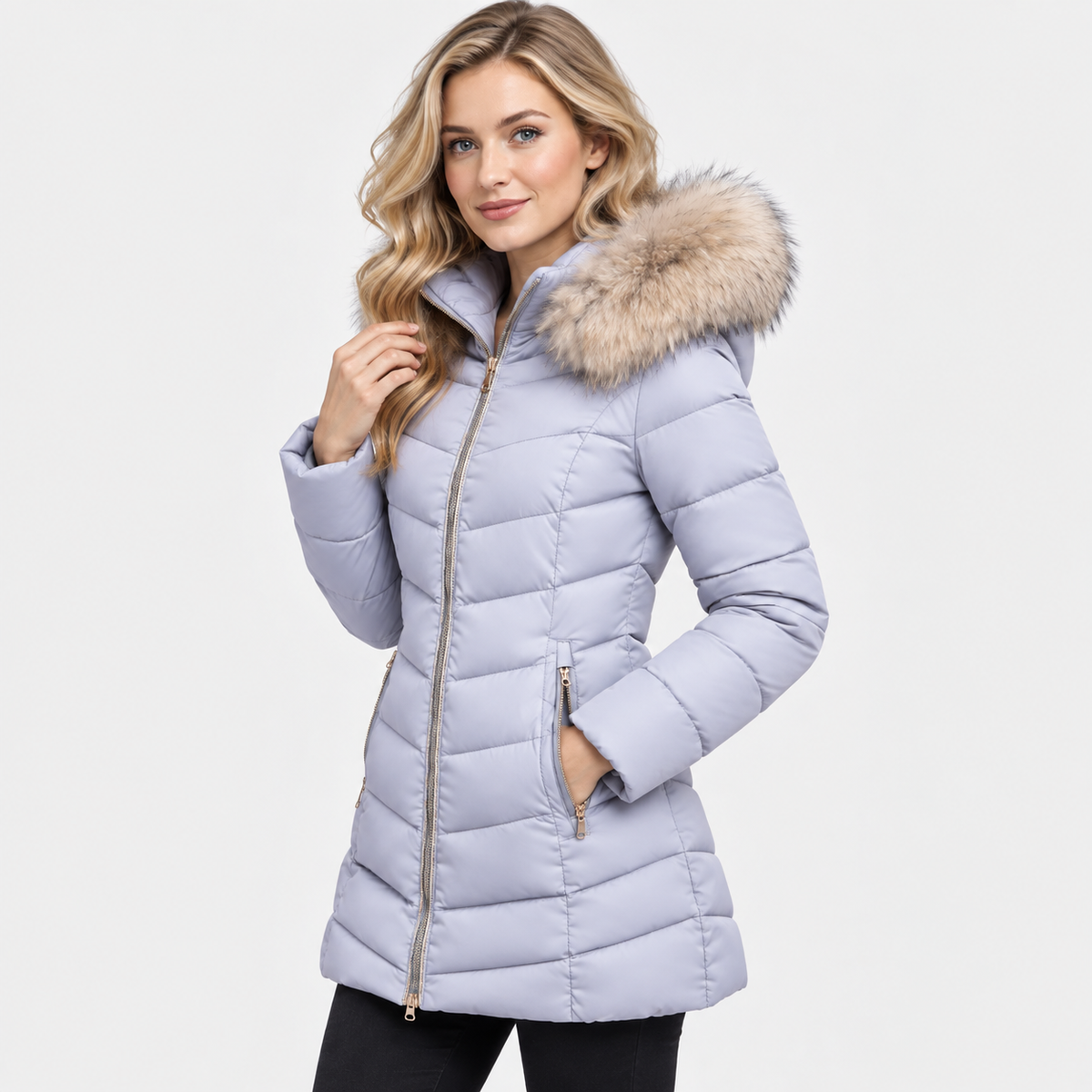 NAJAS | Women’s Long Cotton Puffer Coat Warm Winter Outerwear