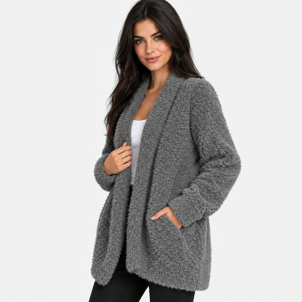 NAJAS | Women's Cotton Blend Hooded Cardigan Jacket with Loose Fit