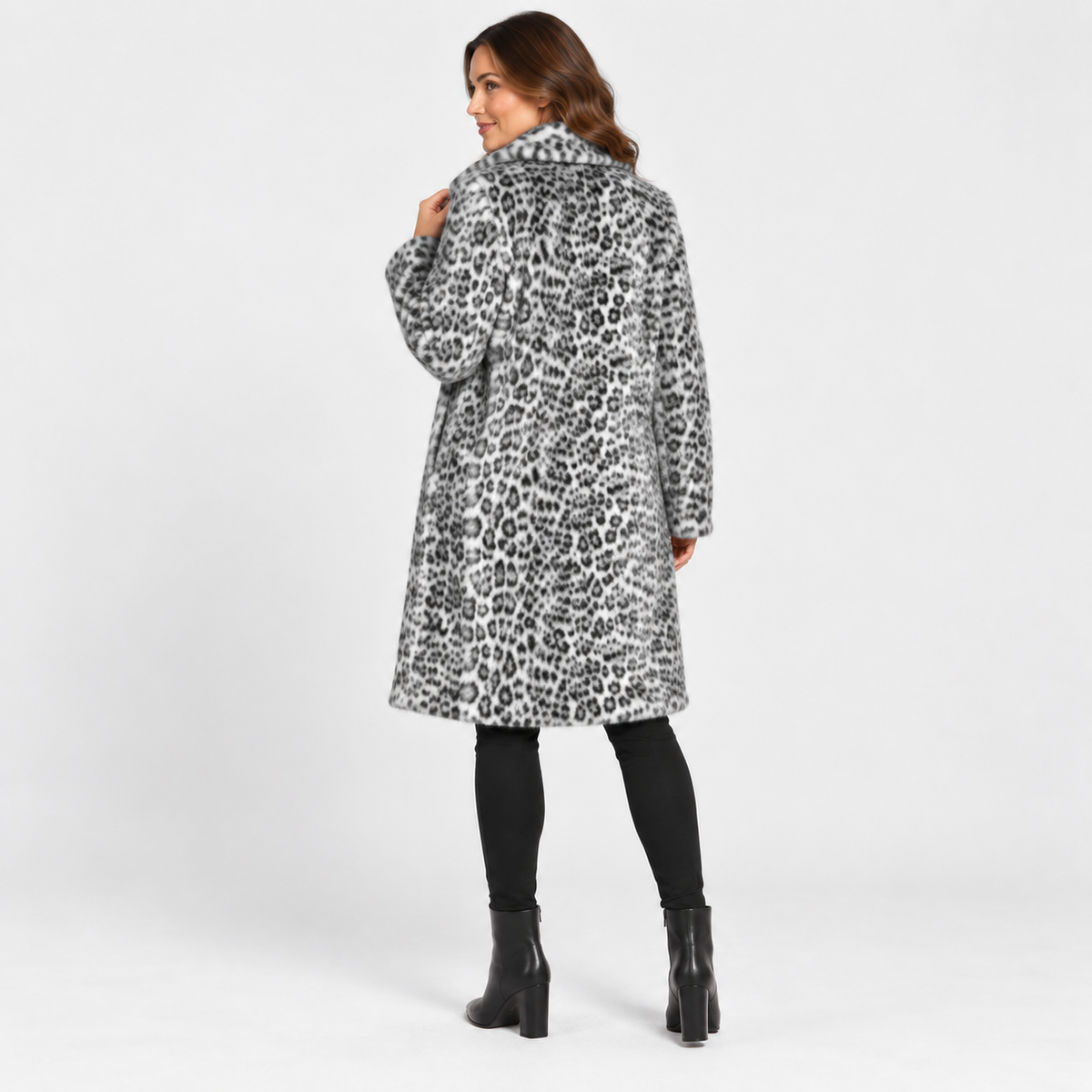 NAJAS | Women’s Leopard Print Coat Soft Plush Casual Fall Jacket