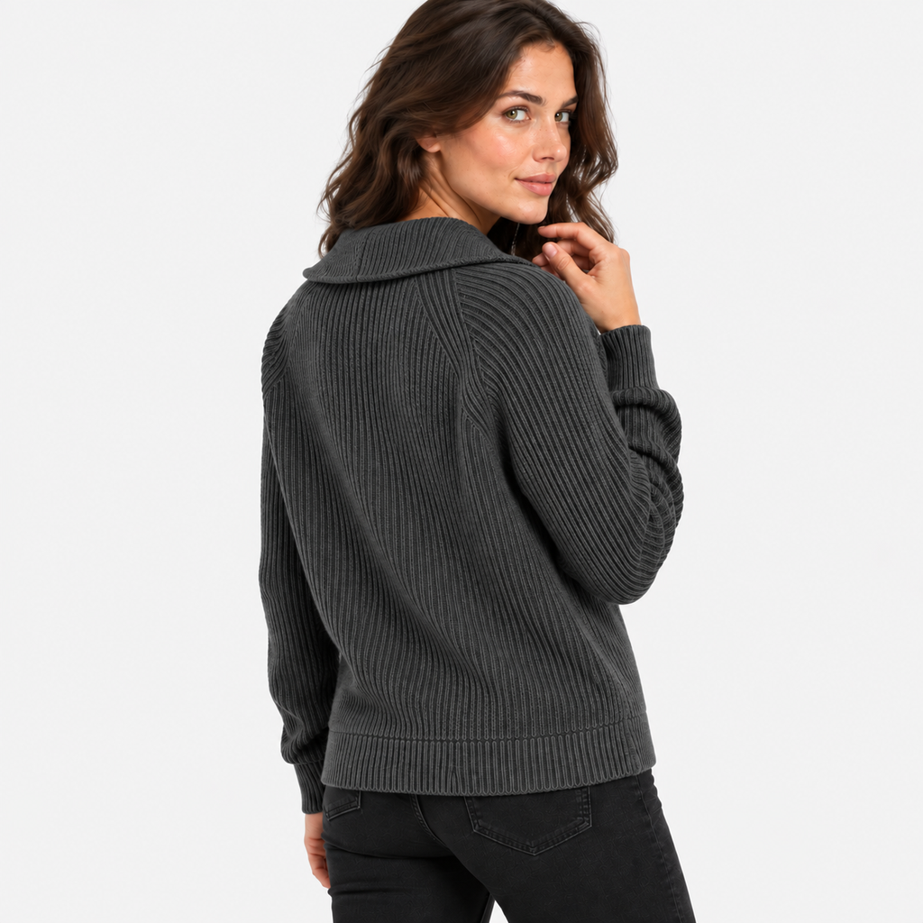 NAJAS | Women’s Knitted Sweater Jacket Warm Striped Casual Outerwear