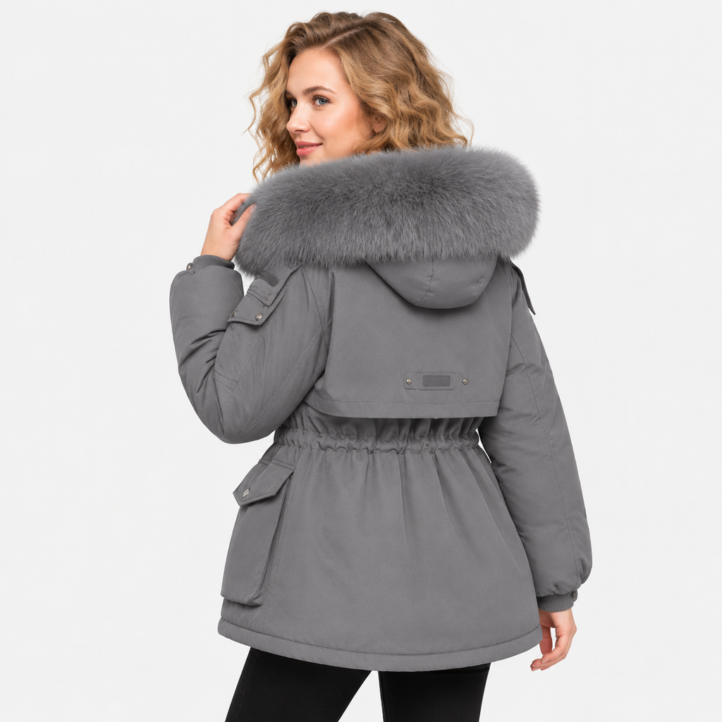NAJAS | Women’s Velvet Padded Winter Jacket Thick Warm Casual Coat