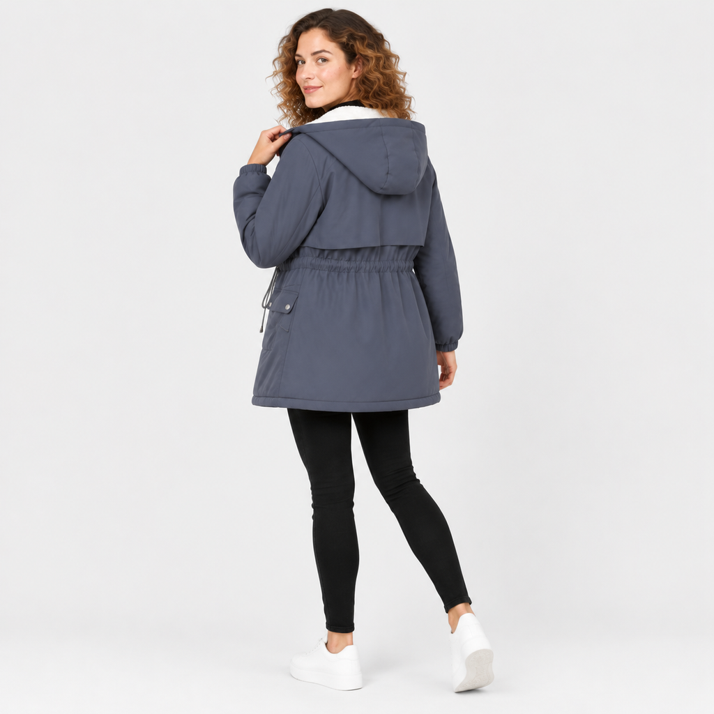 NAJAS | Women’s Fleece Lined Trench Coat Mid Length Winter Jacket