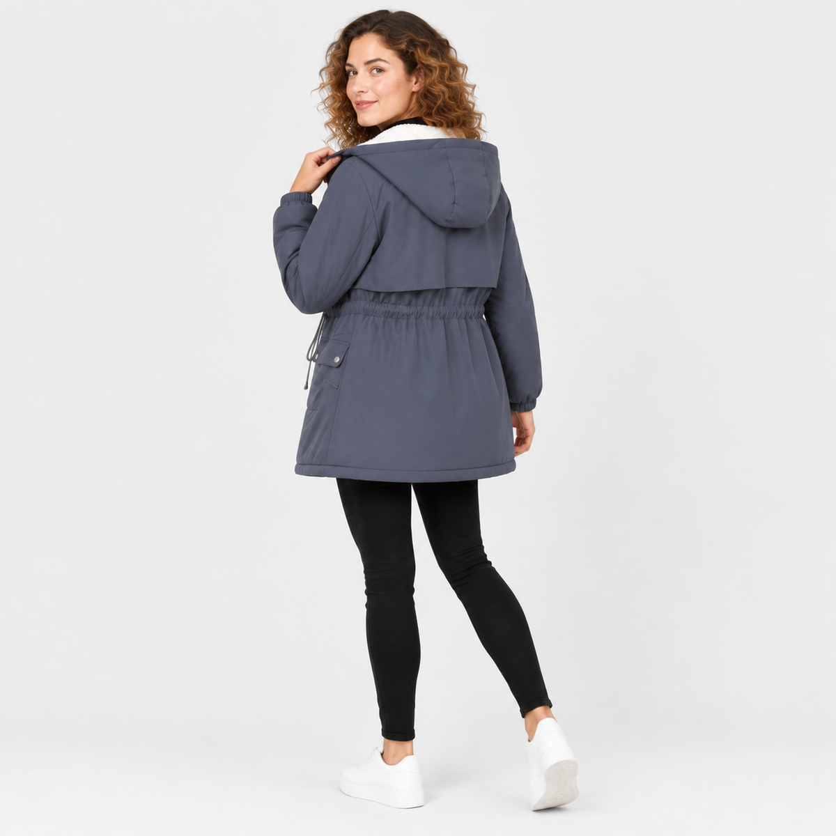 NAJAS | Women’s Fleece Lined Trench Coat Mid Length Winter Jacket