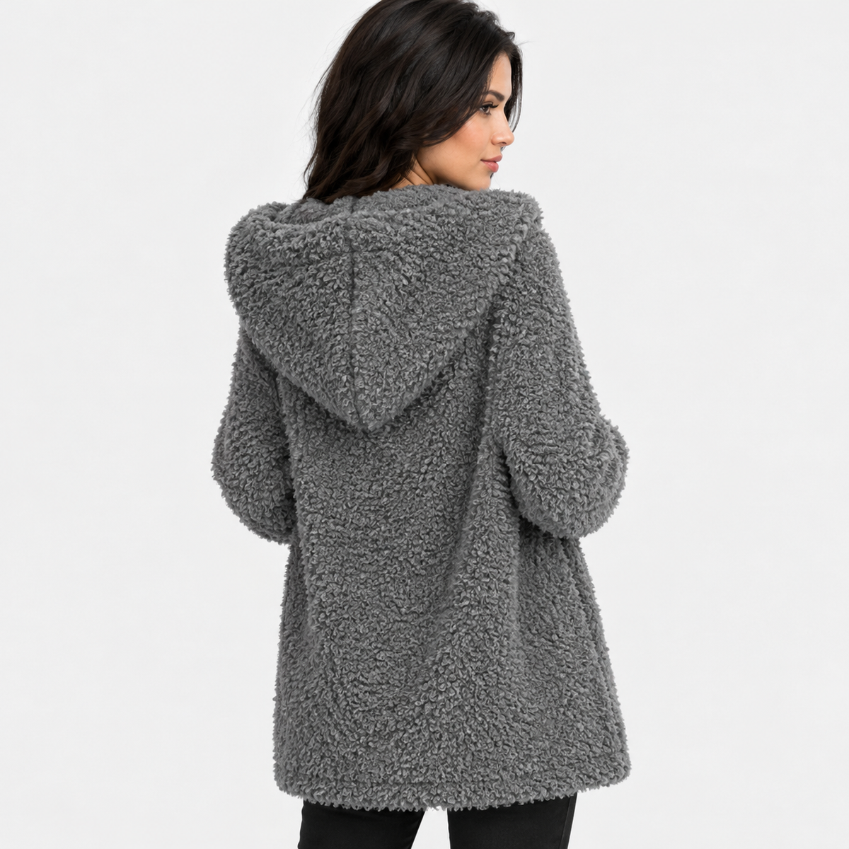 NAJAS | Women's Cotton Blend Hooded Cardigan Jacket with Loose Fit