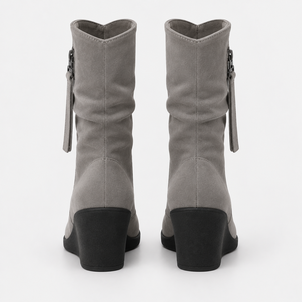 NAJAS | Women’s Suede Chelsea Boots Wedge Heel Waterproof Platform Shoes