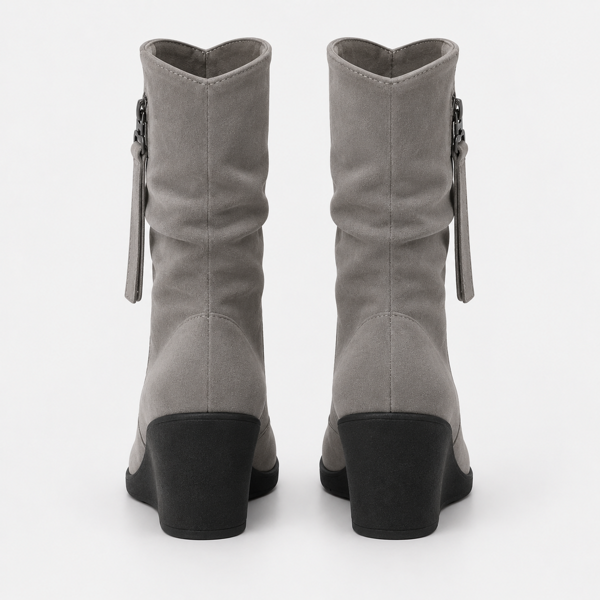 NAJAS | Women’s Suede Chelsea Boots Wedge Heel Waterproof Platform Shoes