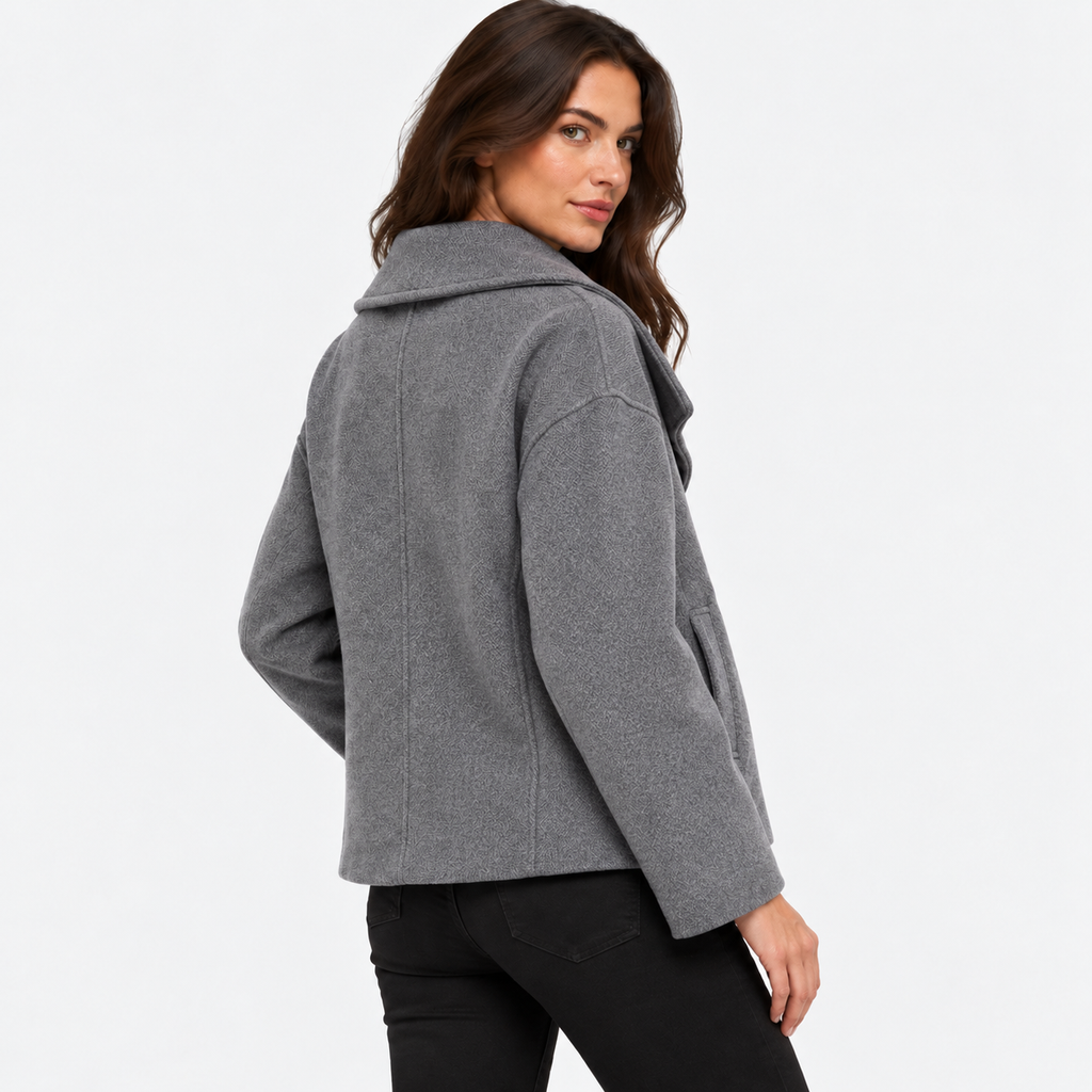 NAJAS | Women’s Double Breasted Coat Stand Collar Elegant Outerwear