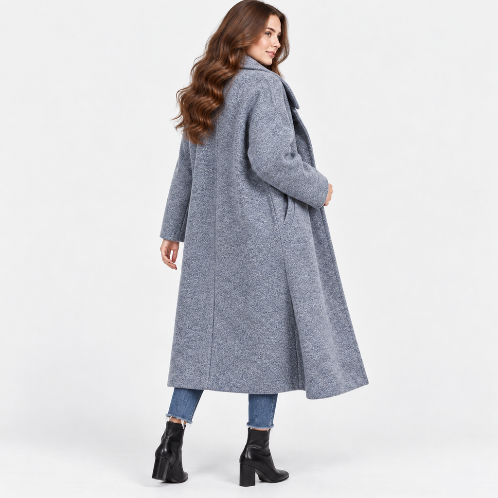 NAJAS | Women’s Long Wool Style Overcoat Lapel Winter Coat