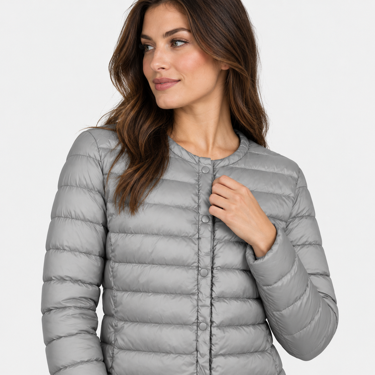 NAJAS | Women’s Down Jacket Lightweight Short Collarless Winter Coat