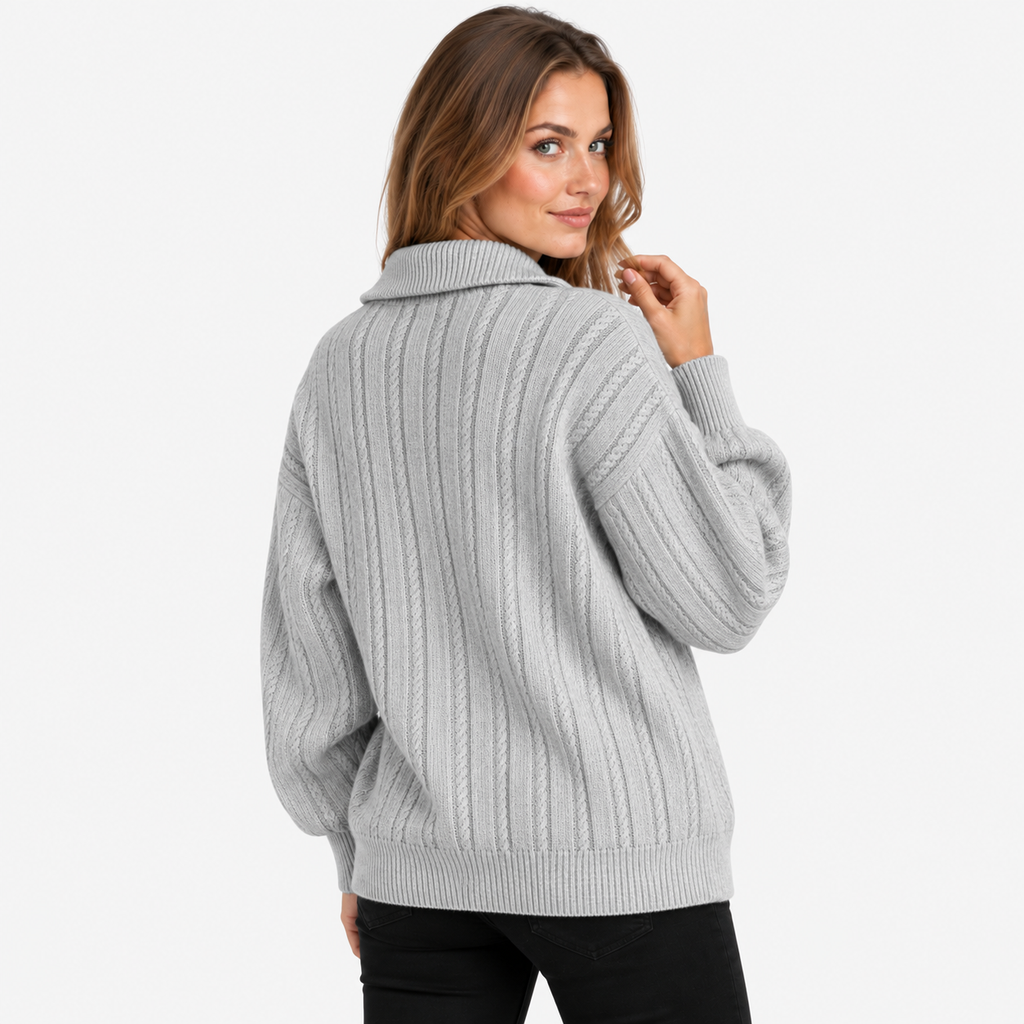 NAJAS | Women’s Knit Sweater Zip Up Pullover Thick Warm Casual Top