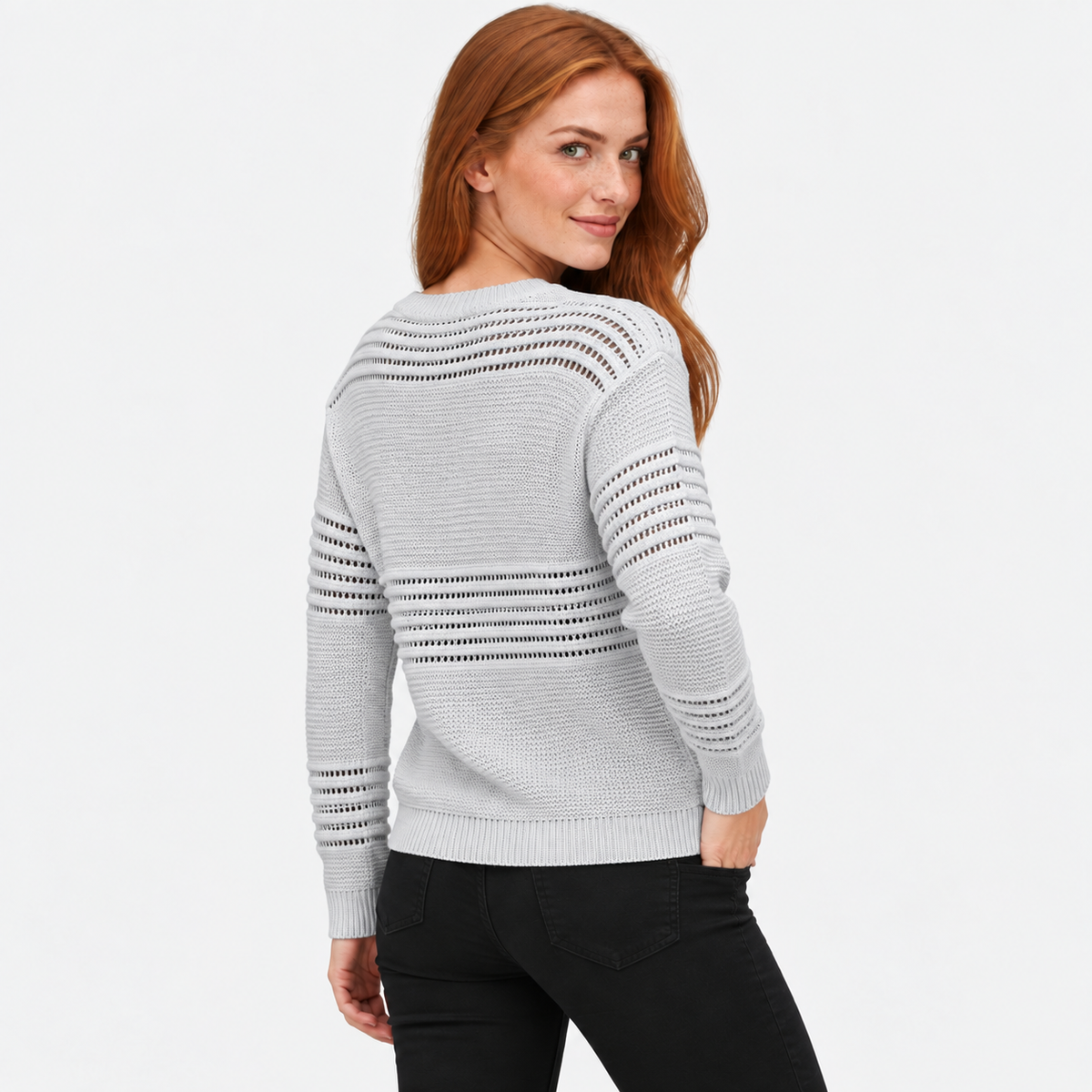 NAJAS | Women’s Long Sleeve Knit Sweater Minimalist Casual Top