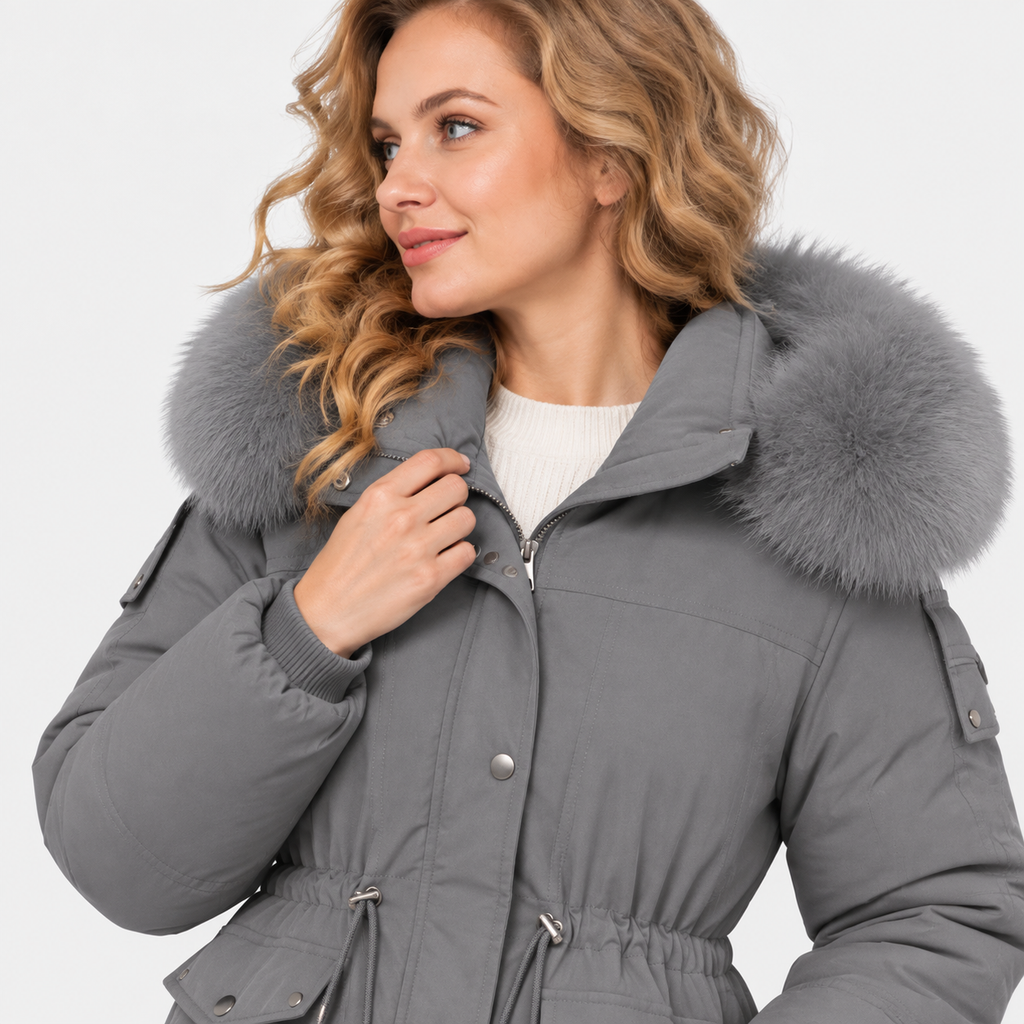 NAJAS | Women’s Velvet Padded Winter Jacket Thick Warm Casual Coat