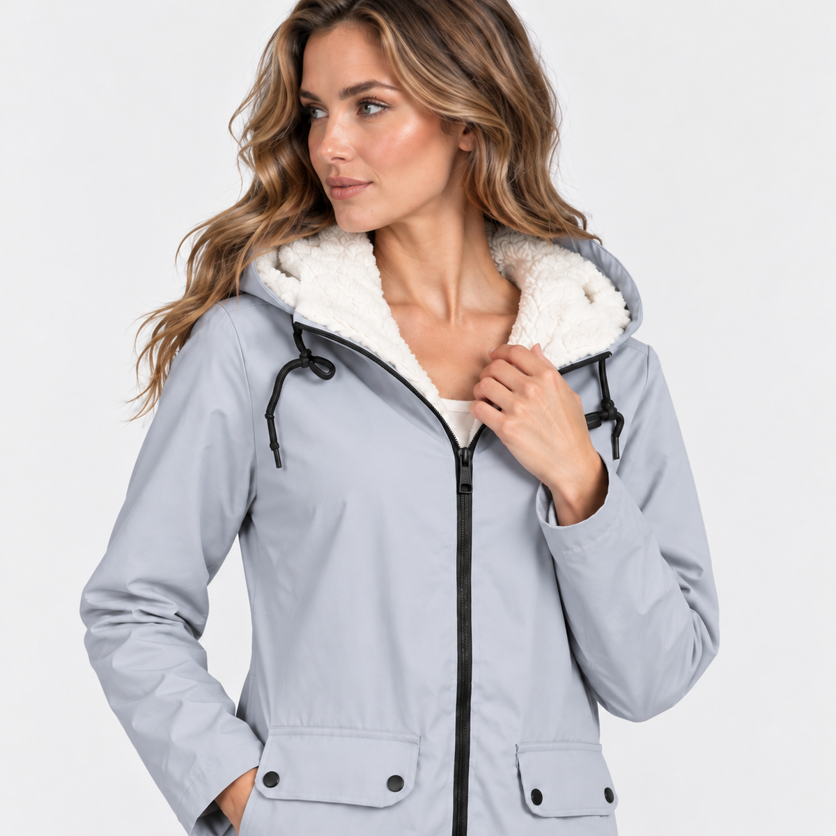 NAJAS | Women's Fleece Lined Hooded Jacket Windproof Winter Outerwear