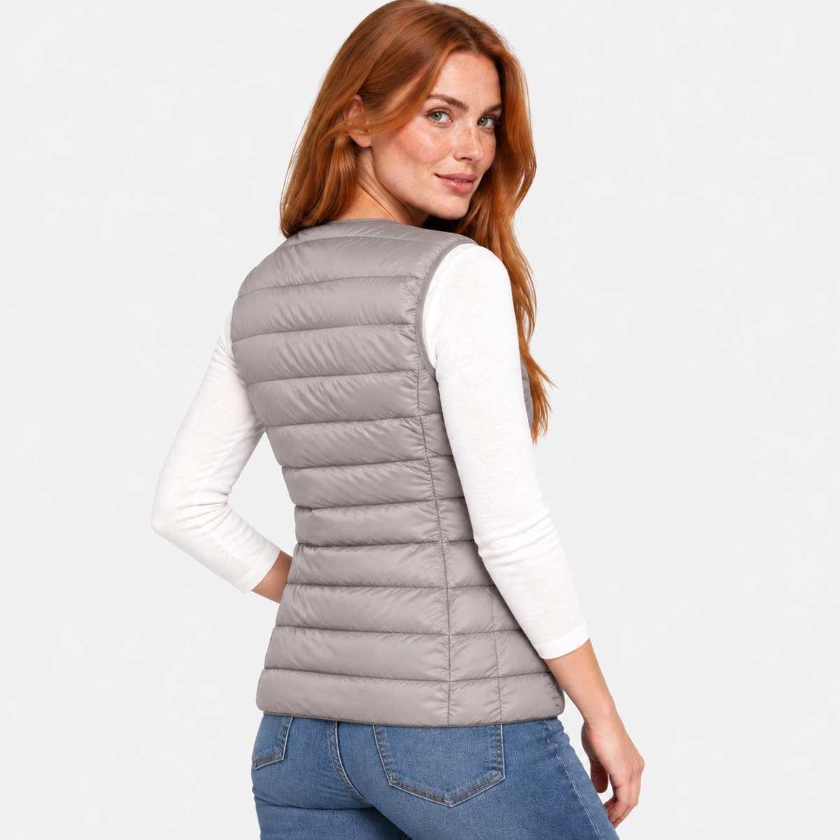 NAJAS | Women’s Down Vest Collarless Lightweight Fall Winter Outerwear