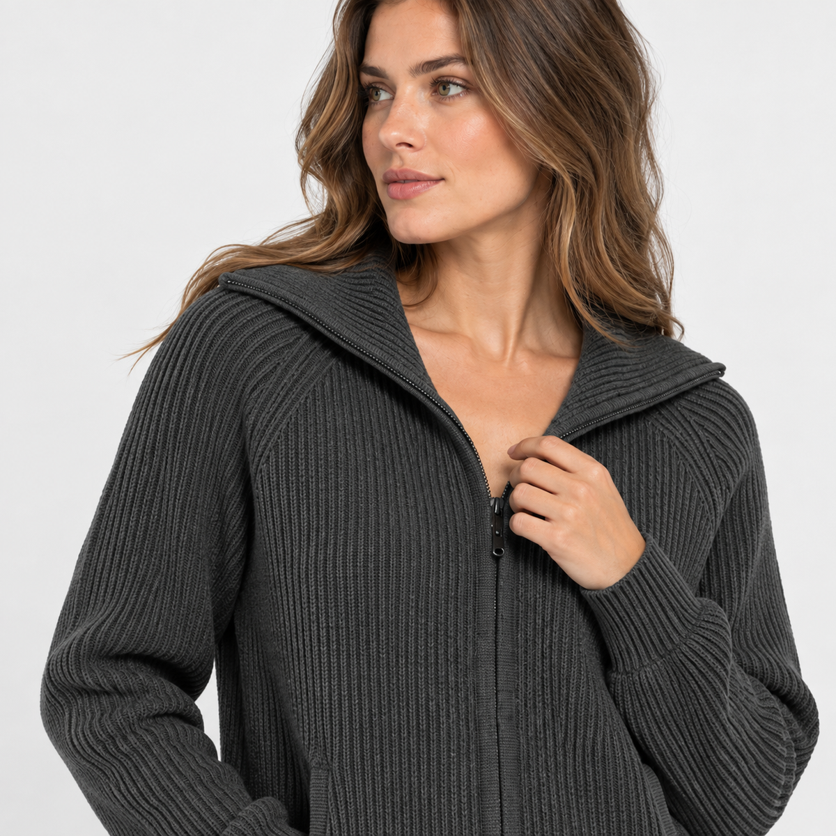 NAJAS | Women’s Knitted Sweater Jacket Warm Striped Casual Outerwear