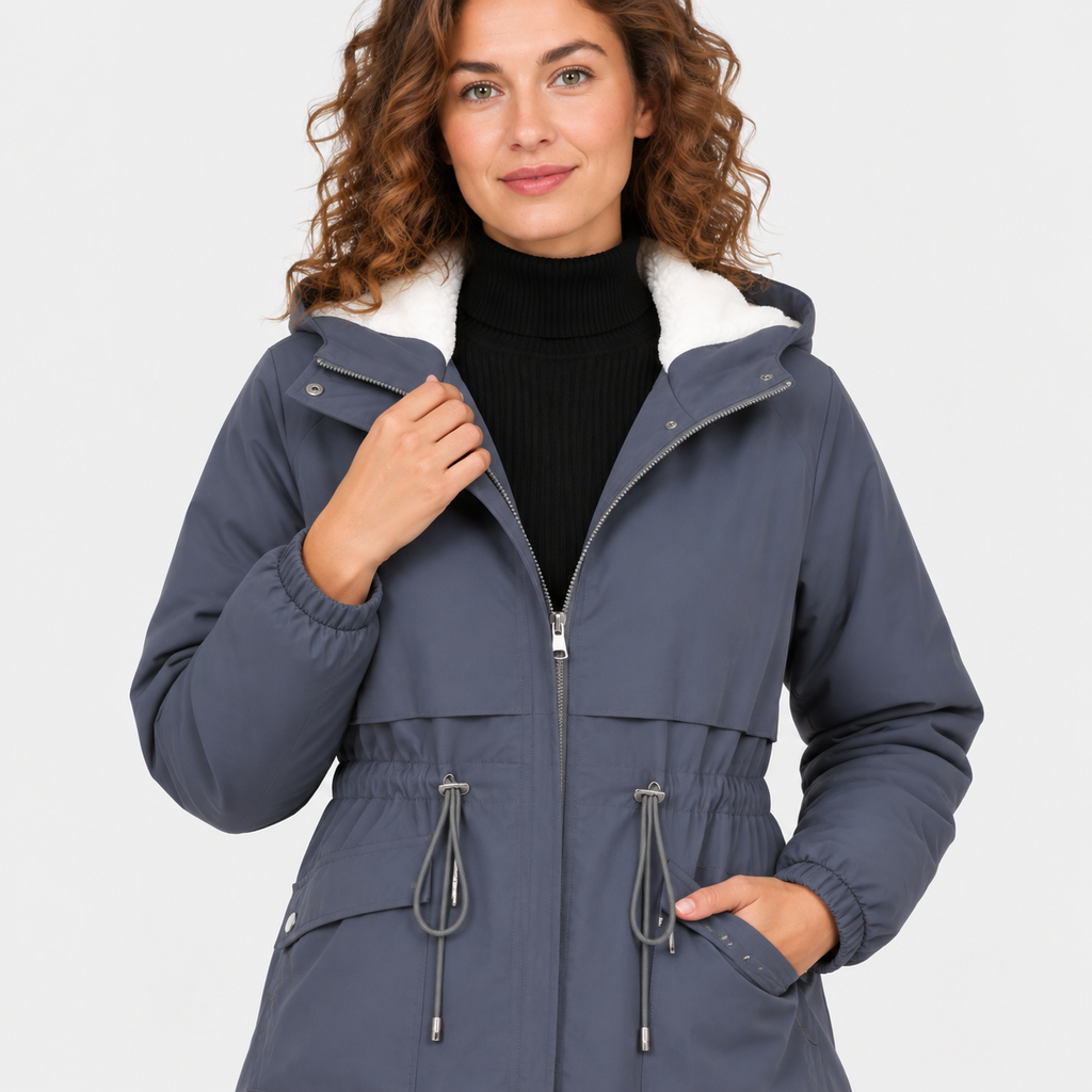 NAJAS | Women’s Fleece Lined Trench Coat Mid Length Winter Jacket