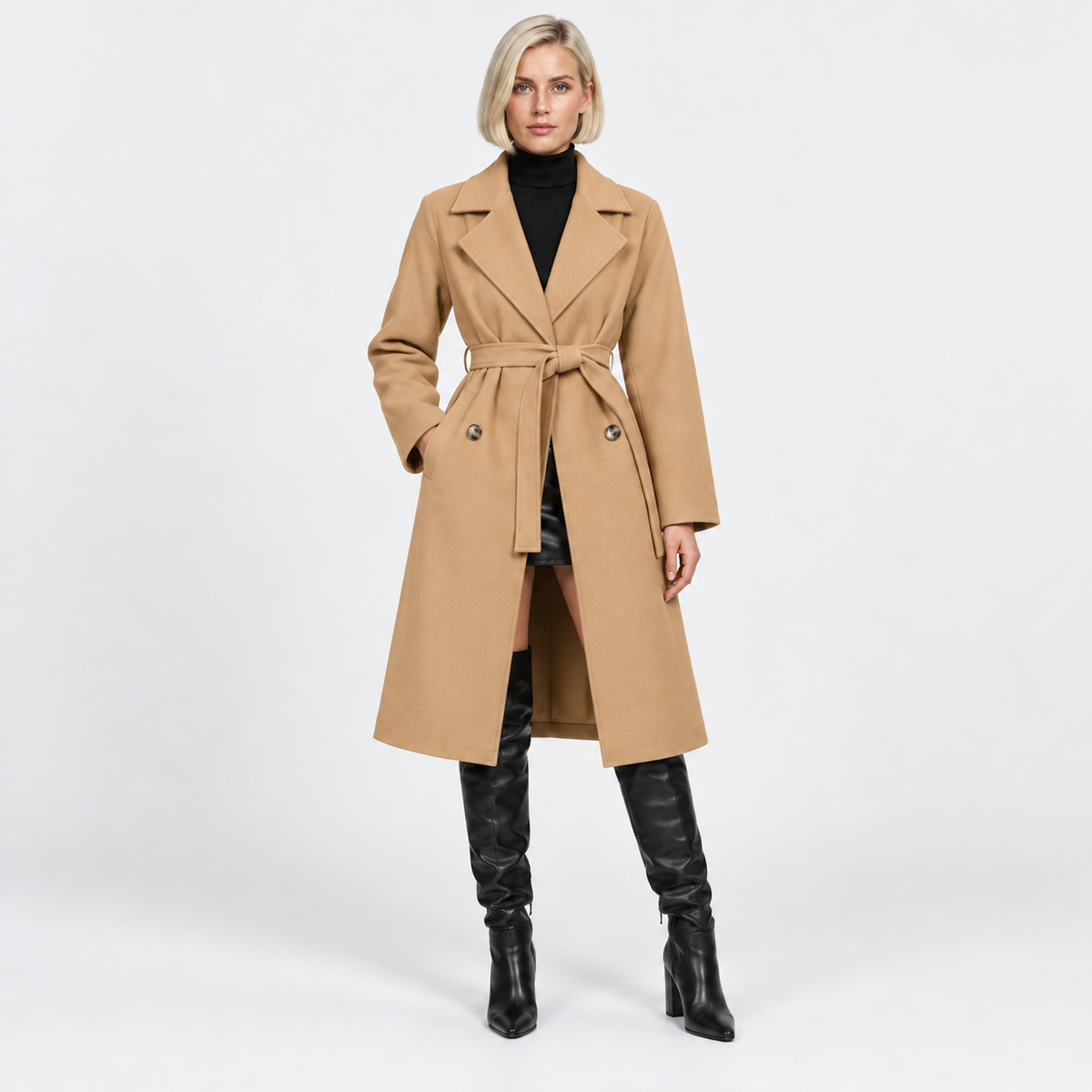 NAJAS | Women's Classic Trench Coat Timeless Belted Heritage Outerwear
