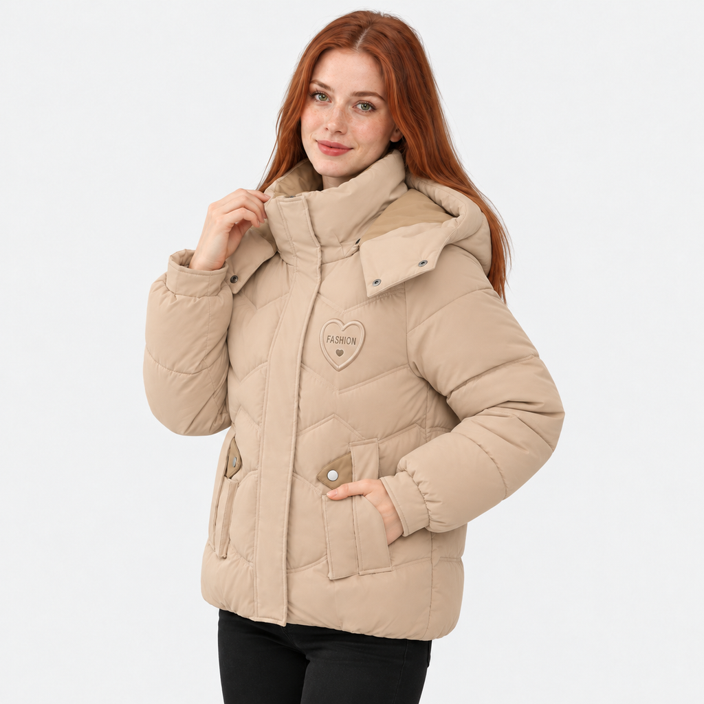 NAJAS | Women's Padded Jacket Thick Cotton Filled Short Winter Coat