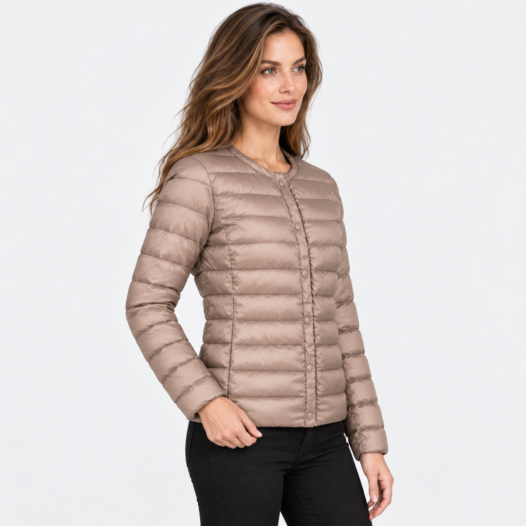 NAJAS | Women’s Down Jacket Lightweight Short Collarless Winter Coat