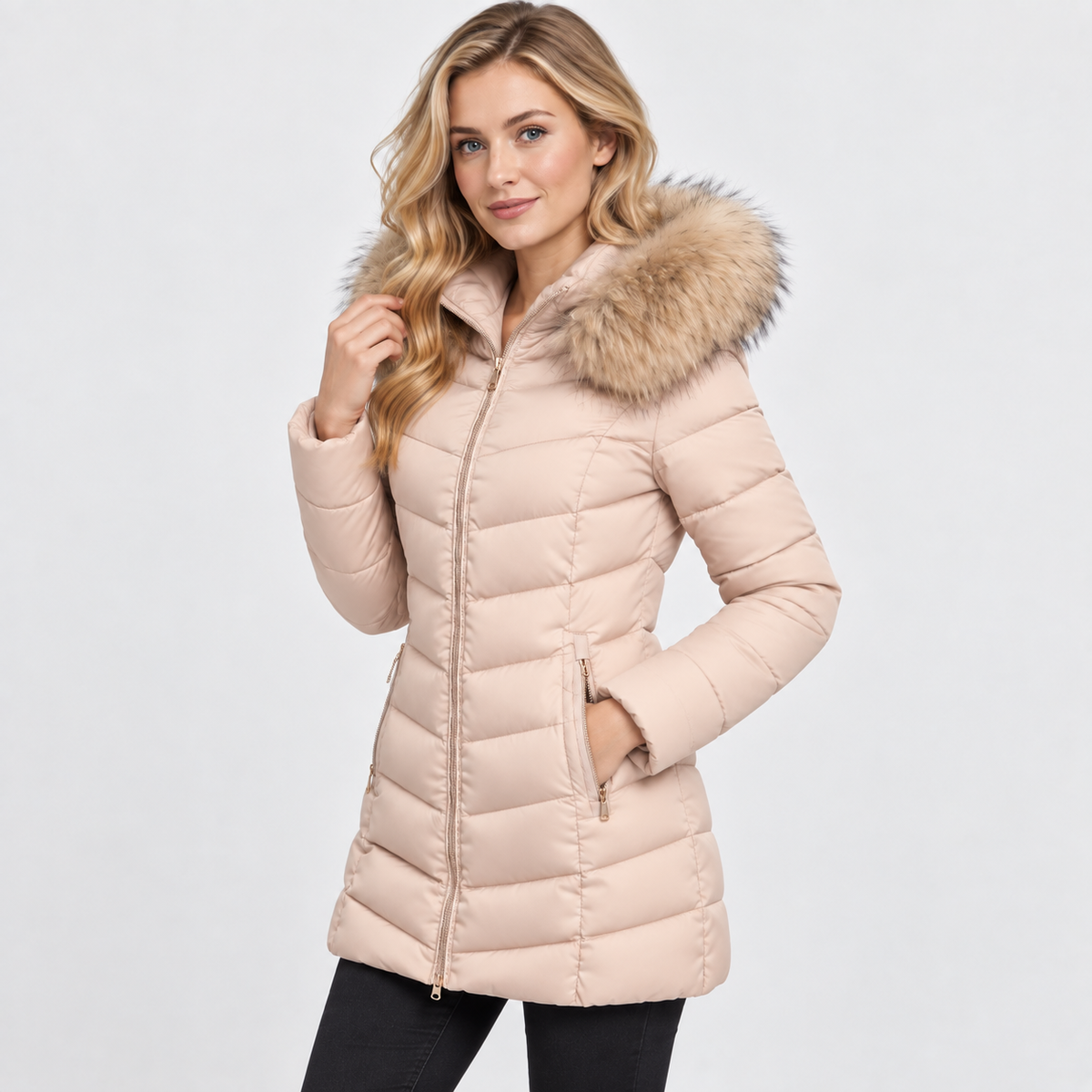 NAJAS | Women’s Long Cotton Puffer Coat Warm Winter Outerwear