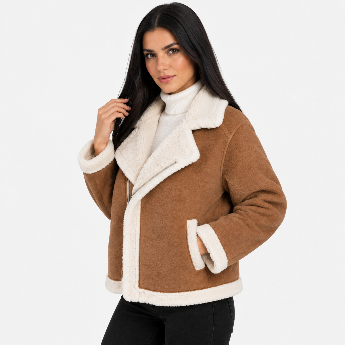 NAJAS | Women’s Short Jacket Lamb Velvet Style Casual Fashion Coat