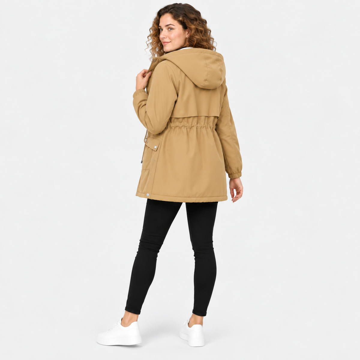 NAJAS | Women’s Fleece Lined Trench Coat Mid Length Winter Jacket