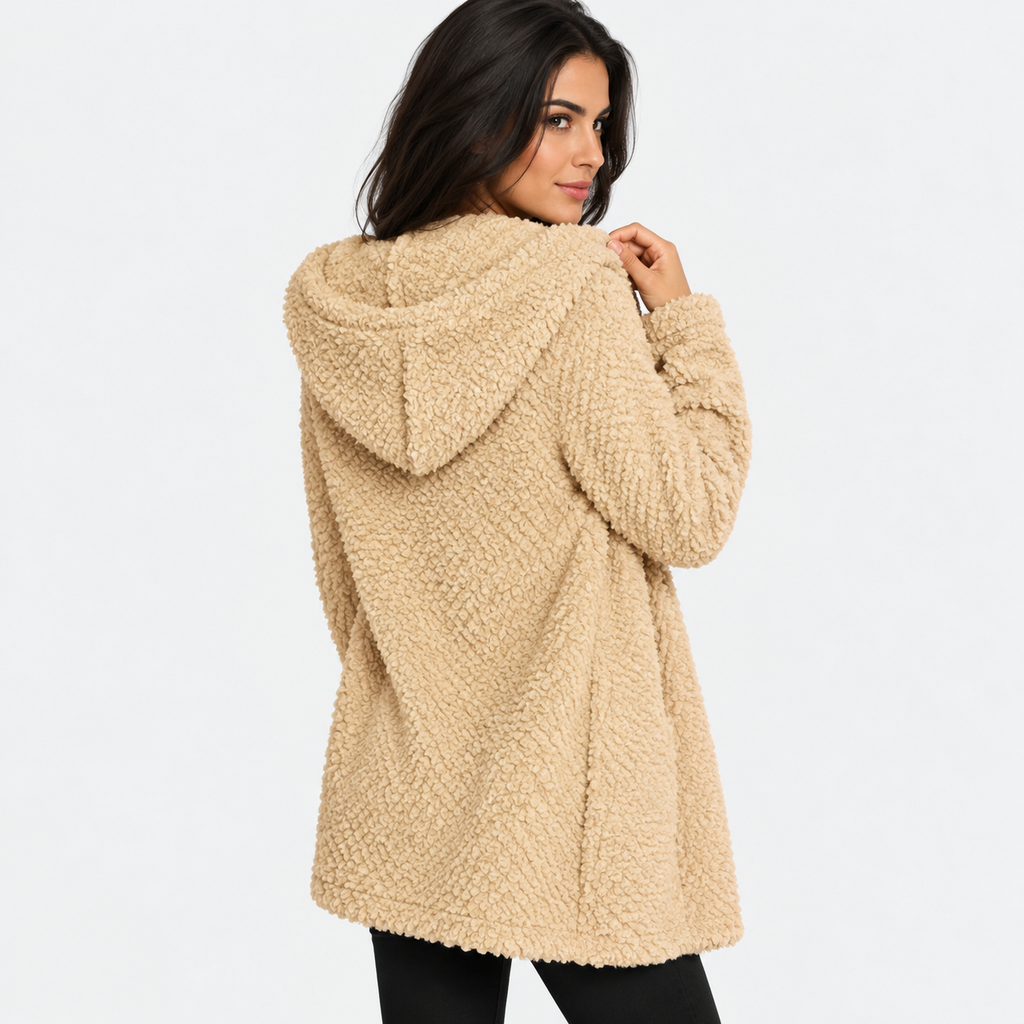 NAJAS | Women's Cotton Blend Hooded Cardigan Jacket with Loose Fit