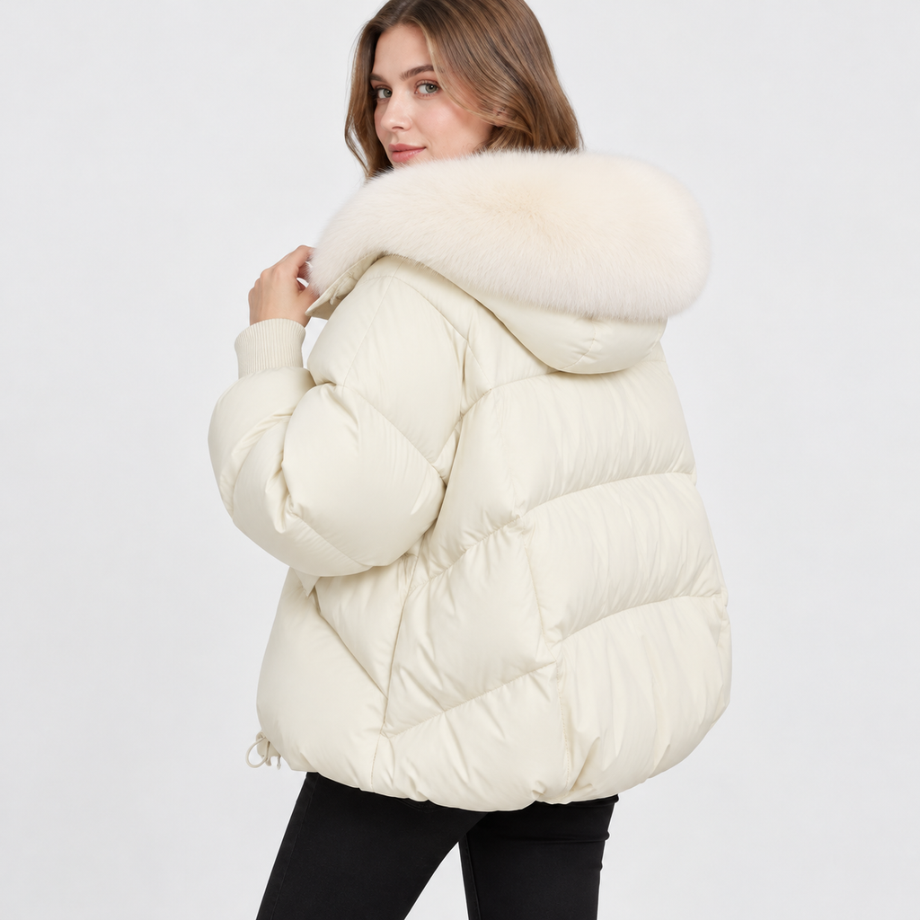 NAJAS | Women's Fur Collar Winter Jacket Warm Padded Short Coat
