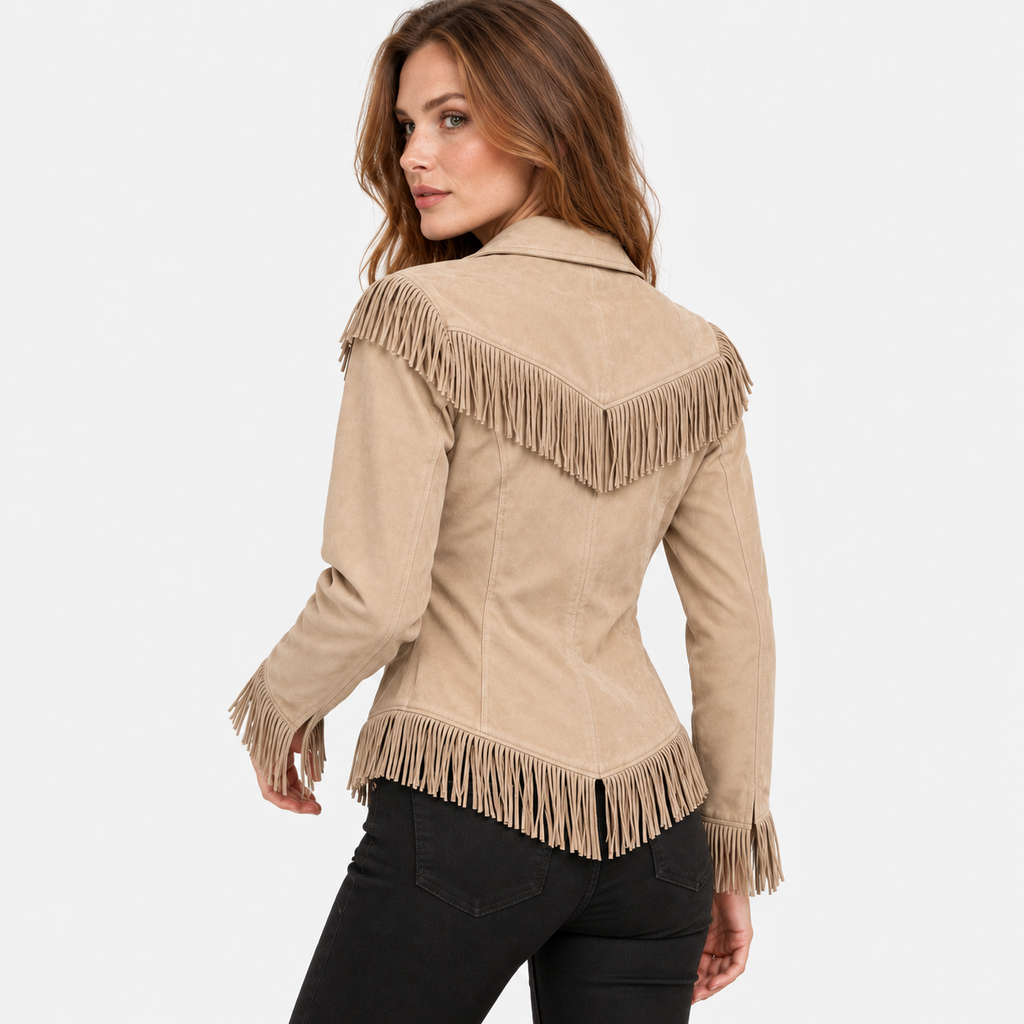NAJAS | Women’s Vintage Tassel Jacket Slim Fit Fashion Coat