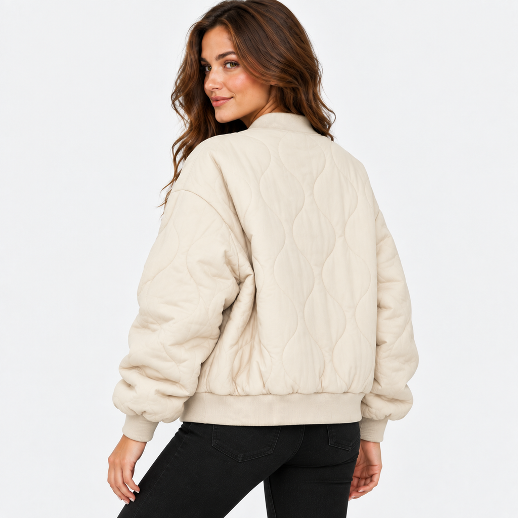 NAJAS | Women’s Quilted Jacket Long Sleeve Casual Winter Outerwear