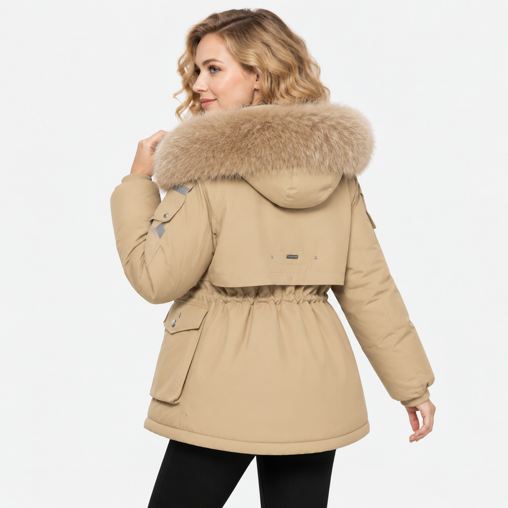NAJAS | Women’s Velvet Padded Winter Jacket Thick Warm Casual Coat