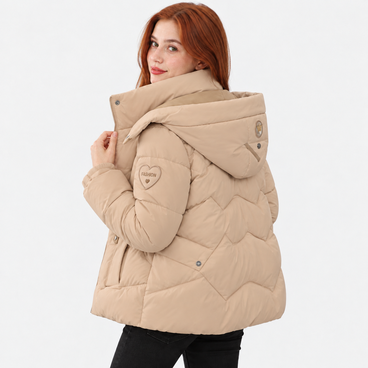 NAJAS | Women's Padded Jacket Thick Cotton Filled Short Winter Coat