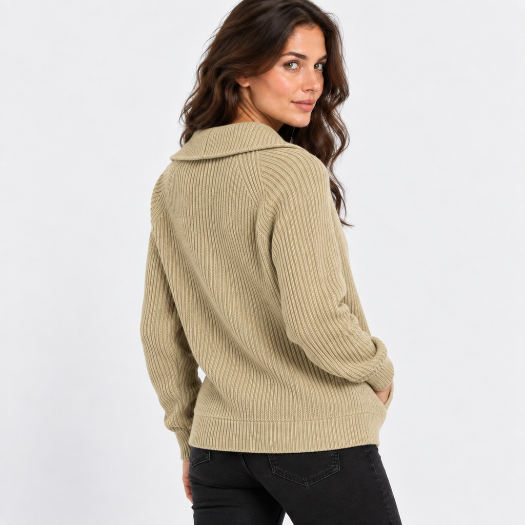 NAJAS | Women’s Knitted Sweater Jacket Warm Striped Casual Outerwear